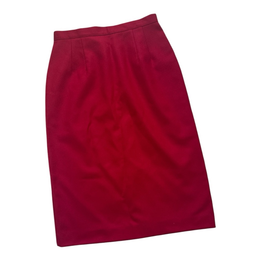 Vintage Michele 100% Pure Wool Skirt Womens Size8 Christmas Red New Made in USA